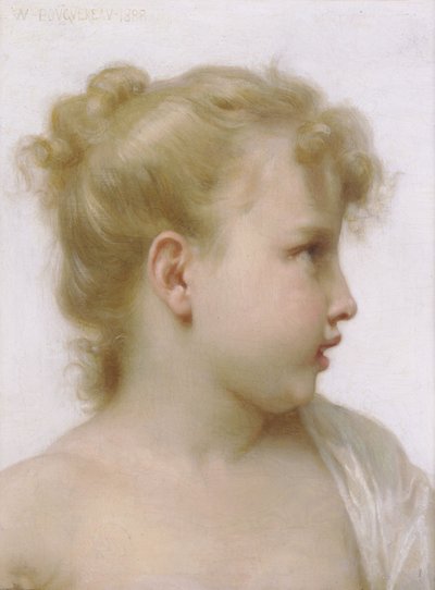 Hoofd van een Klein Meisje door William Adolphe Bouguereau